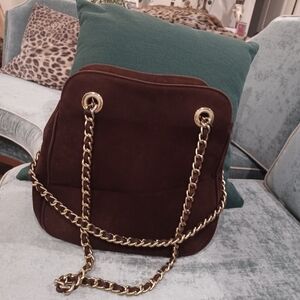 Chocolate Brown Suede  Fratelli Rossetti Handbag
